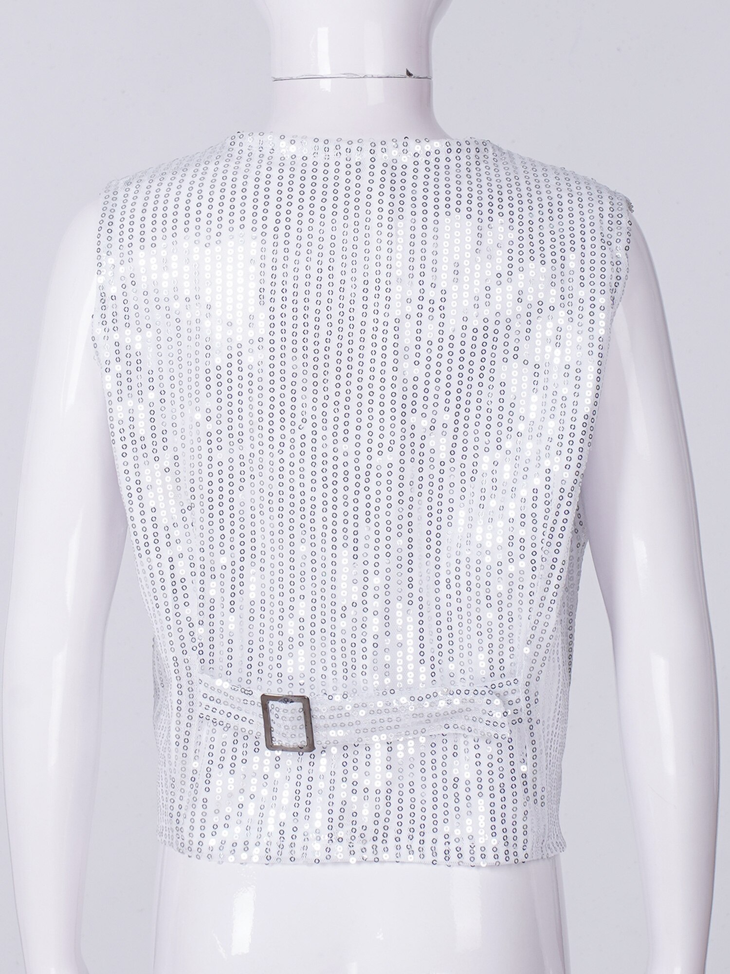 Gilet sans manches à paillettes pour filles et garçons, tenue de soirée, de bal, de Jazz et de danse