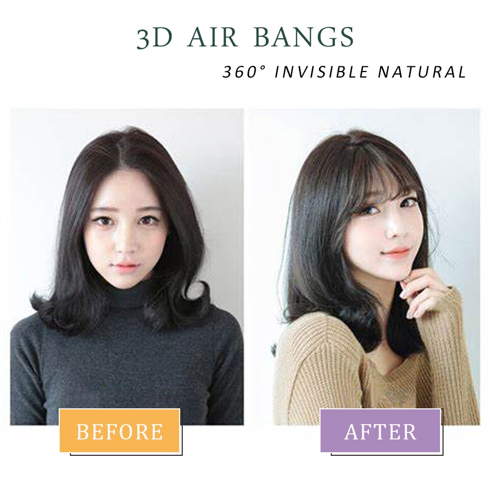 Weilai sort lysebrun clip on pandehår hårstykker til kvinder pandehår clip in hair extensions syntetisk højtemperatur fiber