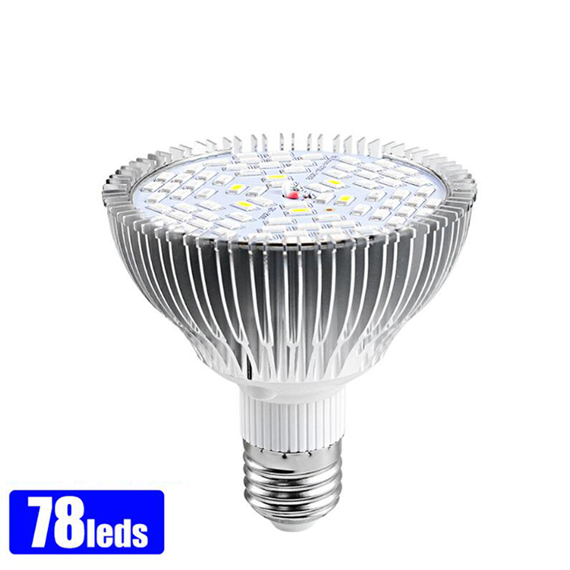 LED Grow Light Full Spectrum Sunlike E27 Growing Bulb For Indoor Hydroponics Flowers Plants LED Growth Lamp: 78leds