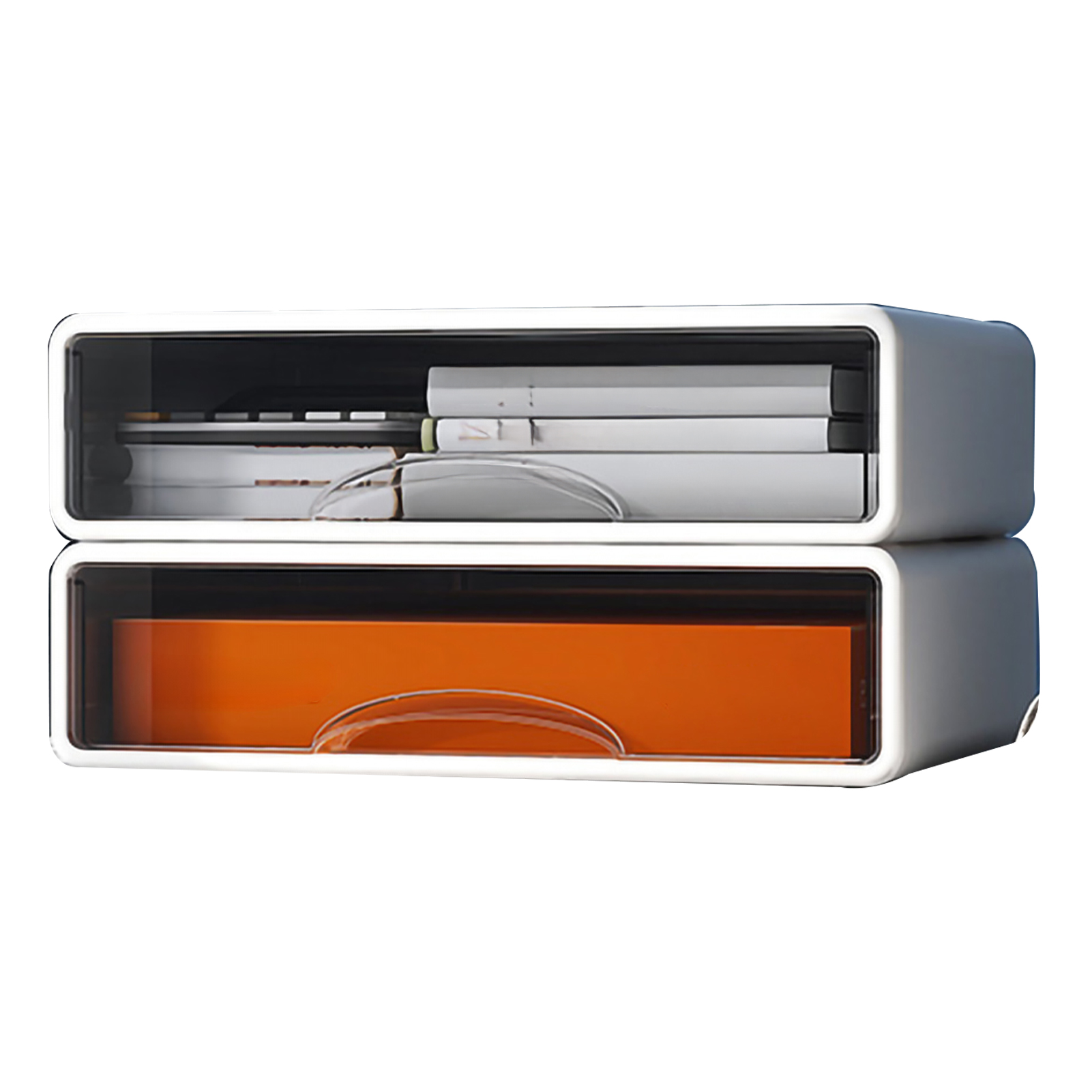 1 Pc Storage Drawers Desk Organizer Boxes Multi-Layer Stackable Storage Boxes Clutter Desk Shelving Jewelry Box for Home Office: Light Cyan