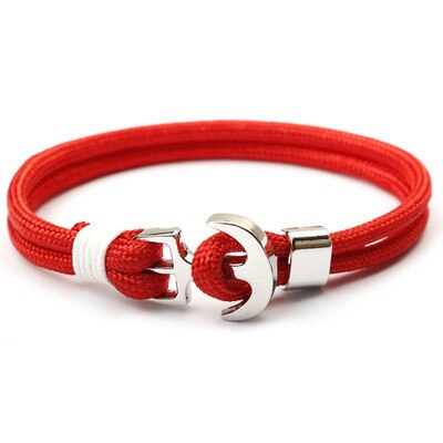 bateau ancre hommes foulard de tête pour femme Bracelets nautique survie corde chaîne Paracord Bracelet mâle Wrap métal crochets: I