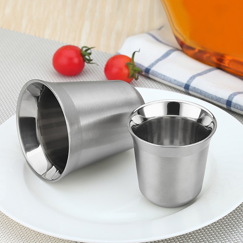 Nespresso kopper pixie espresso dobbeltlag 304 rustfrit stål termokapsel krus koldt vand øl krus dobbelt kaffe mælk te kop