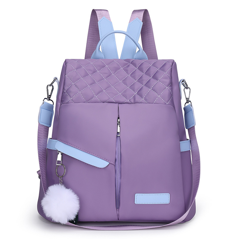 Mochila para mujer, bolso de mano de gran capacidad a prueba de robo, bolso de hombro, mochila negra de seguridad Oxford de viaje para mujer: Castaño