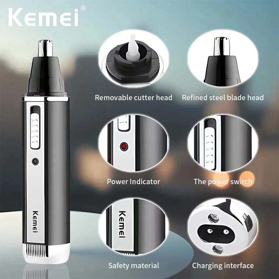 Kemei 4 In 1 Electric Rechargeable Nose And Ear Hair Trimmer Shaver Personal Care Tools For Men KM-6630