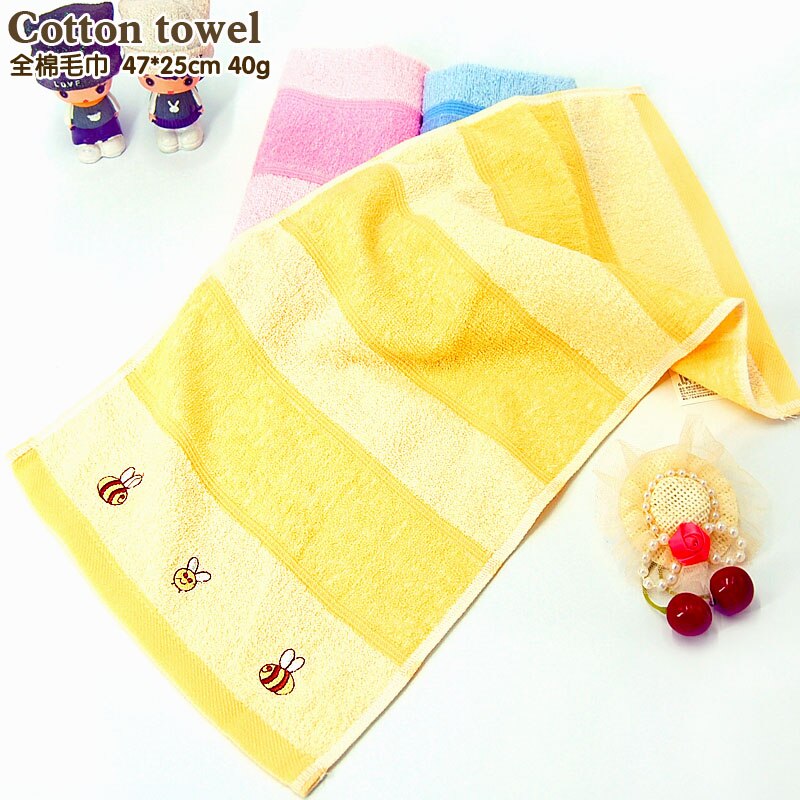 Et blødt, tyndt broderet bomuldshåndklæde tegneseriebi dejligt vaskeklud håndklæde en praktisk klud til en pause: Tt3371 gule