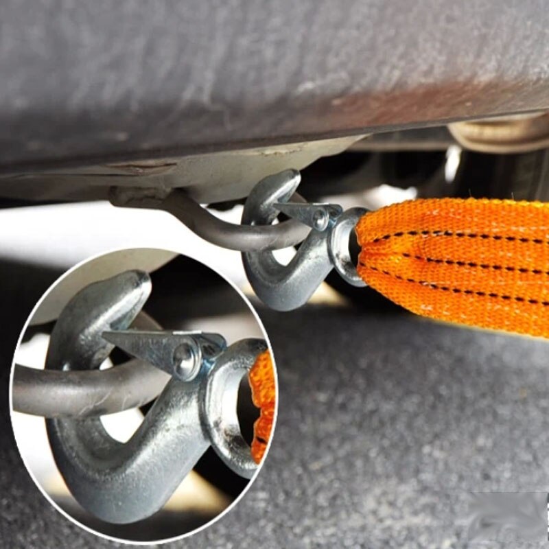 Vehicle Trailer rope outdoor emergency fluorescence thickened nylon tractor strap 4 m 5 t strong traction rope safety