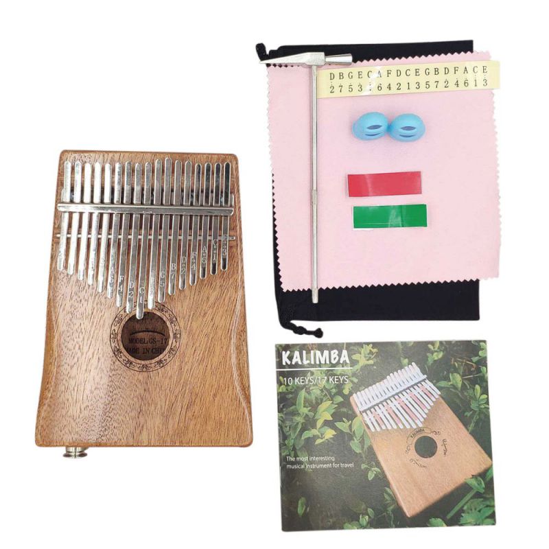 17 Key Kalimba African solid Mahogany Thumb For Beginner Finger Piano 17 keys Solid Wooden Musical Instruments: Default Title