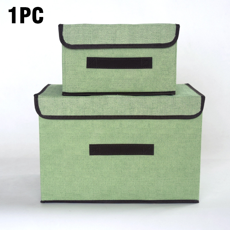 Non-woven suit large capacity storage box dustproof storage box Folding fabric imitation linen portable dustproof storage box: M / Red