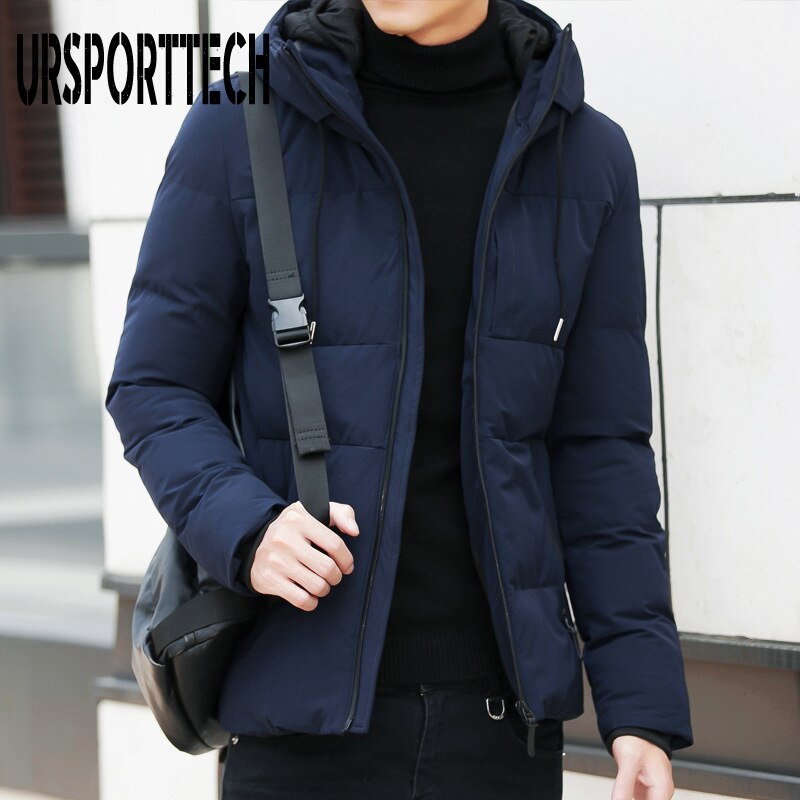 Vinterjakke herre parka afslappet vinterfrakke med hætte til mænd parkaer overtøj tyk varme slim fit frakker plus str. 4xl