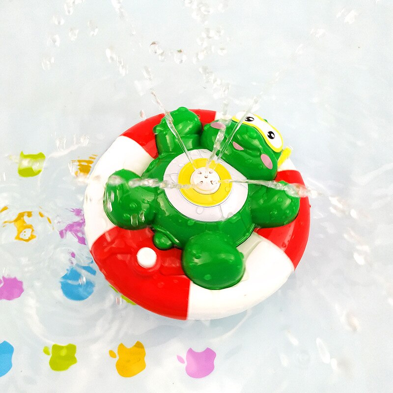 Badspeelgoed cartoon dier grappig baby elektrisch roterend sproeiend waterschip speelgoed voor baby waterstraalboot badkamer badkuip