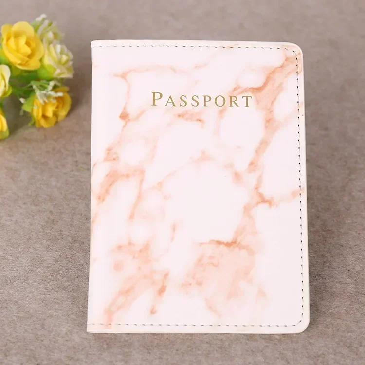 Frauen Männer Reisepass Abdeckung Pu Leder Marmor Stil Reise Ich würde Kreditkarte Reisepass Paket Geldbörse Taschen Beutel: Weiß Ahorn