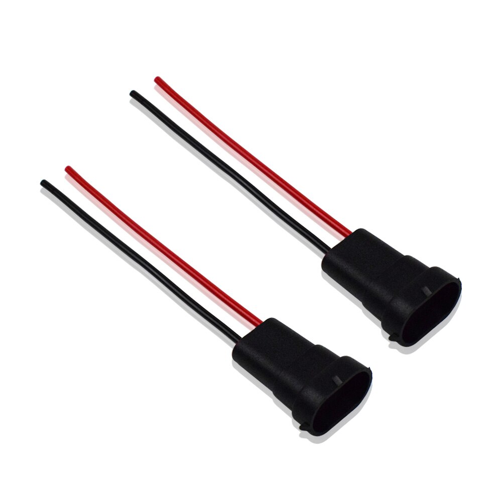 Dyoung 2pcs H11 H9 H8 H16(JP) plug metal base bulb socket lamp holder auto parts male to bus connector copper core wire: Default Title
