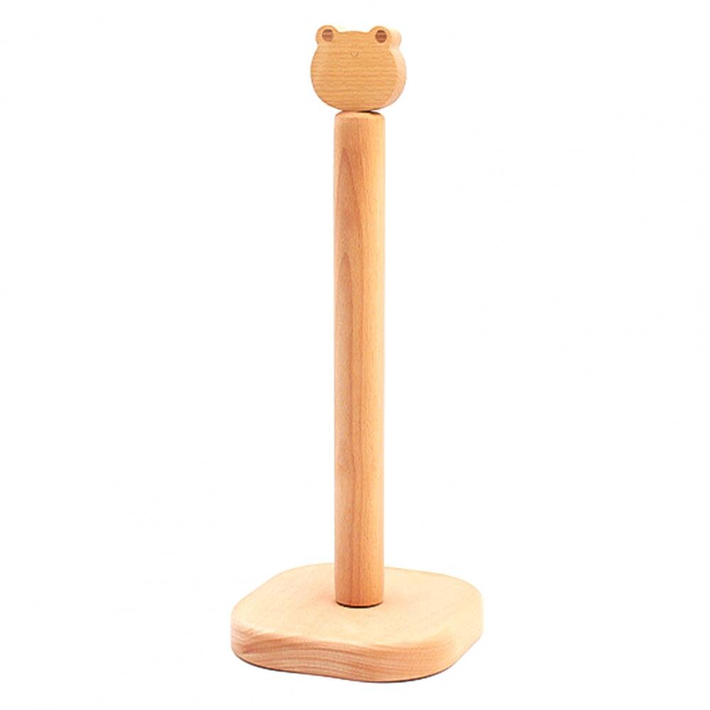 Cartoon Roll Holder Roll Paper Tissue Storage Holder Stable Wooden Animal Shape Rack Paper Towel Roll Holder Stand for Kitchen: Frog