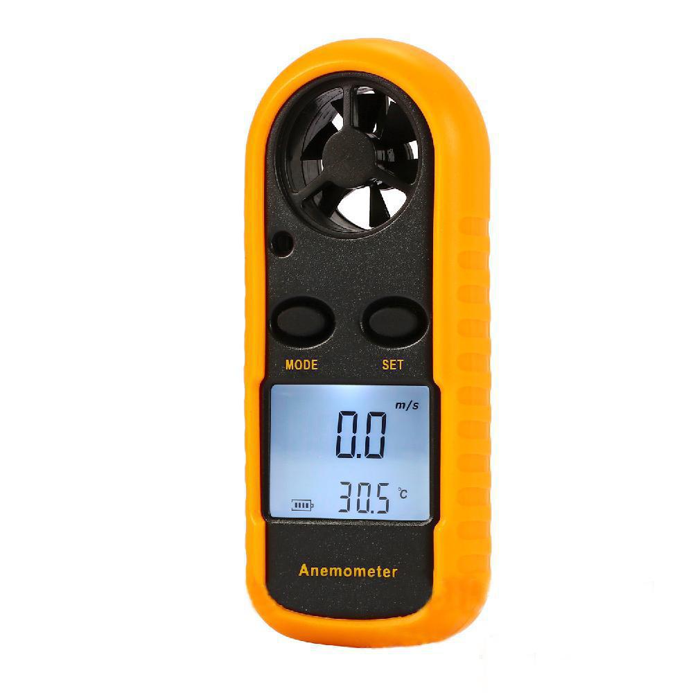 GM816 Mini Digital Anemometer Thermometer Wind Speed Air Velocity Temperature Measuring Tool with Backlight Cardboard