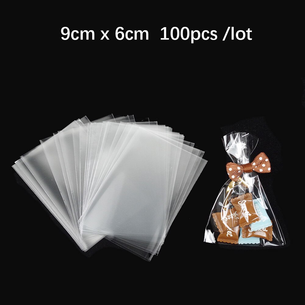 100Pcs Gold Draad Strik Binddraad Strikje Wikkelen Bags Afdichting Vaste Banden Lollipop Snoep Zak Koekjes Snack verpakking: 100pcs bags 9x6