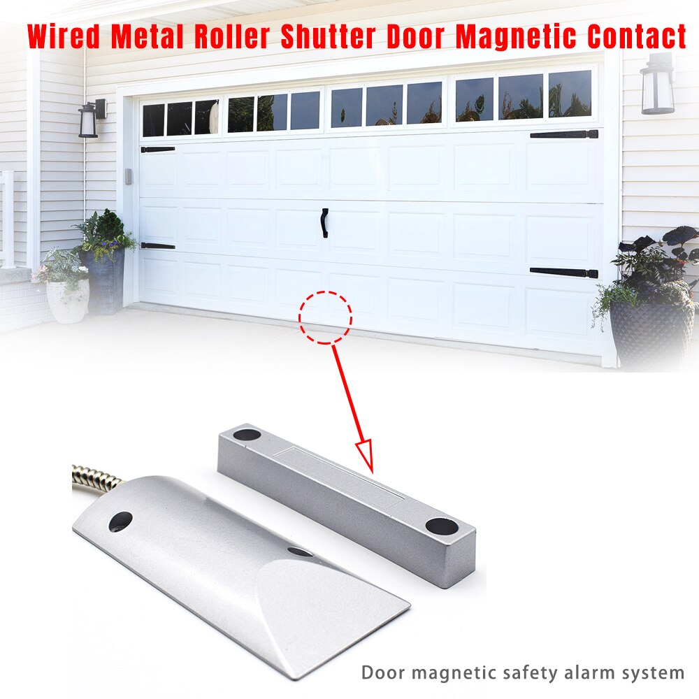 Wired Metal Roller Shutter Door Magnetic Contact Waterproof Switch Alarm Door Sensor for Home Alarm System