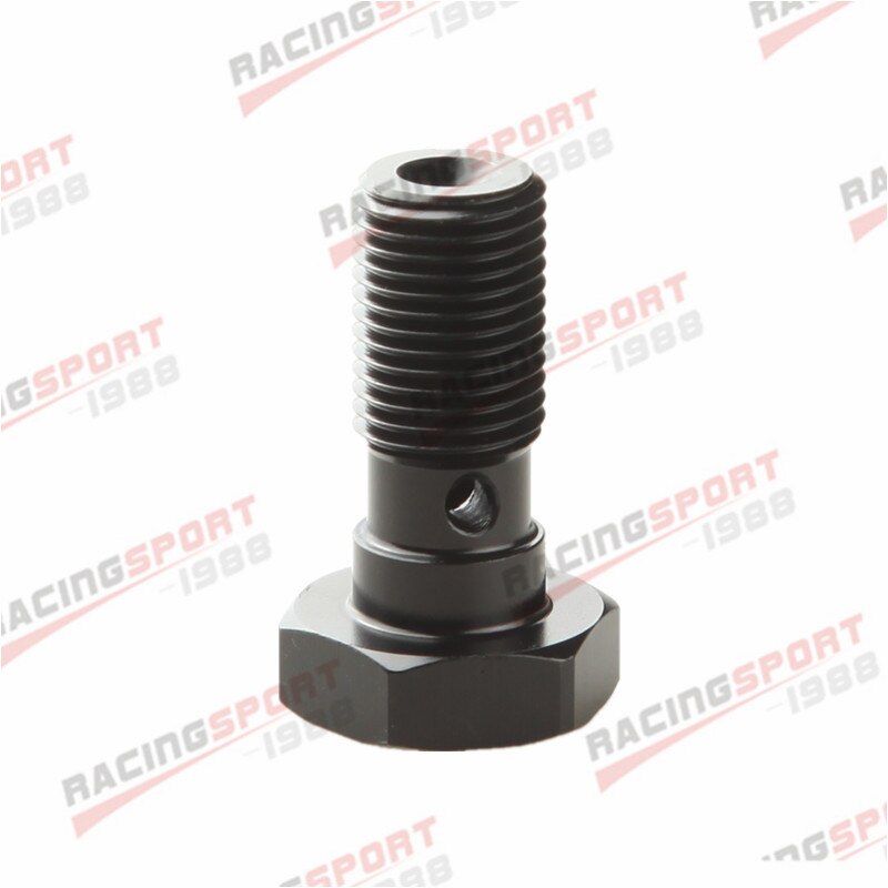 Banjo Bolt M10 x 1.0 Aluminium Banjo Bolt Brake Caliper Adaptor Black