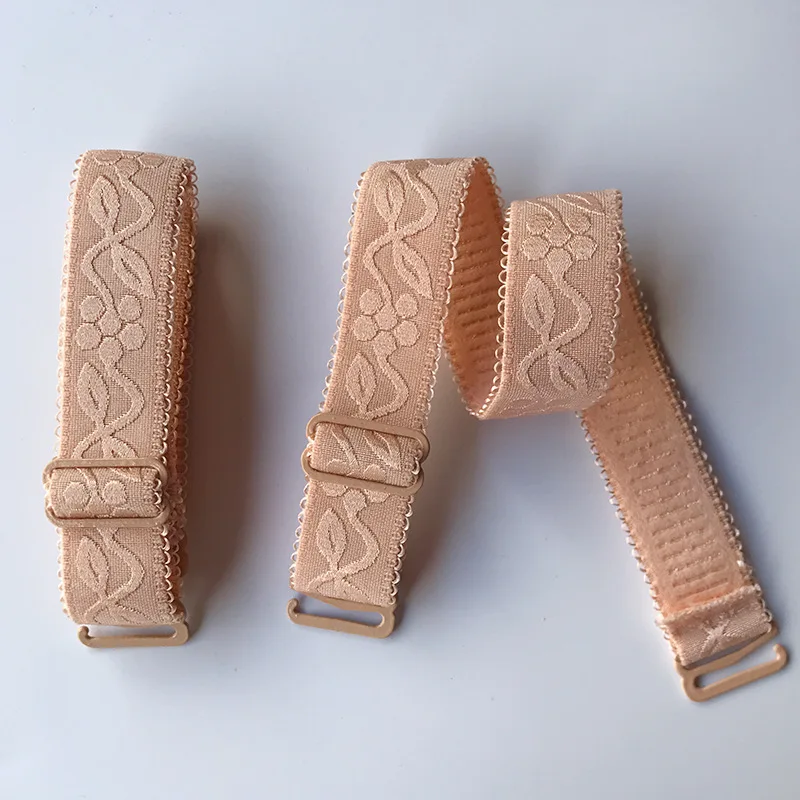 1 paar 1.5cm breedte vrouwen slip bestendige bh bandjes vrouwen dubbele schouder elastische beha dame bh band accessoires lingerie: Goud