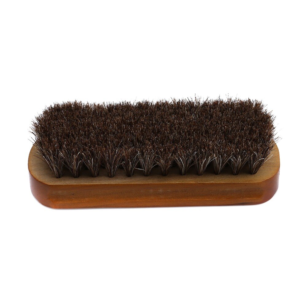 Cepillo para pulir los zapatos cepillo para pelo de caballo cuero Natural pelo de caballo pulido suave herramienta de limpieza cepillo gamuza Nub botas de cuero