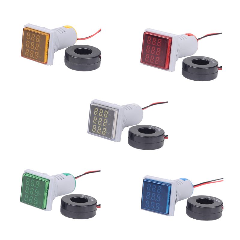 3 in 1 AC Voltmeter Ammeter Frequency Panel Meter Indicator Signal Light 60-500V X4YD