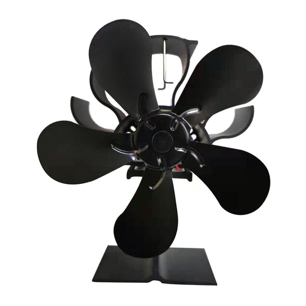 Premium Fireplace Thermodynamic Fan Alumina Fan Blade Ultra Quiet Warm Fireplace Fan Thermal Power Fan 4-Blade Stove Fan: 5 Blades Fan