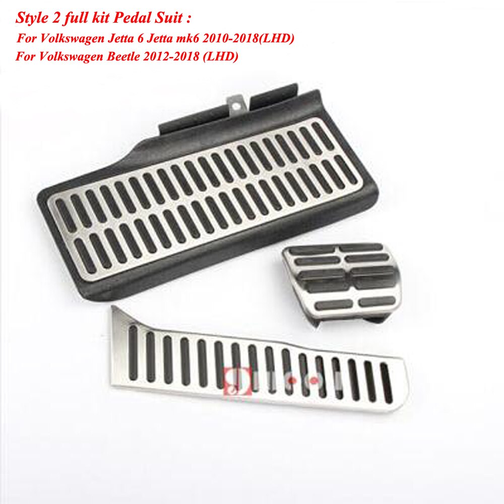 Stainless Steel Car Pedal Pedals Cover for Volkswagen Vw Golf 5 6 Jetta MK5 MK6 Scirocco CC Passat B6 B7 TIGUAN Toureg Octavia: style 2 AT 3pcs