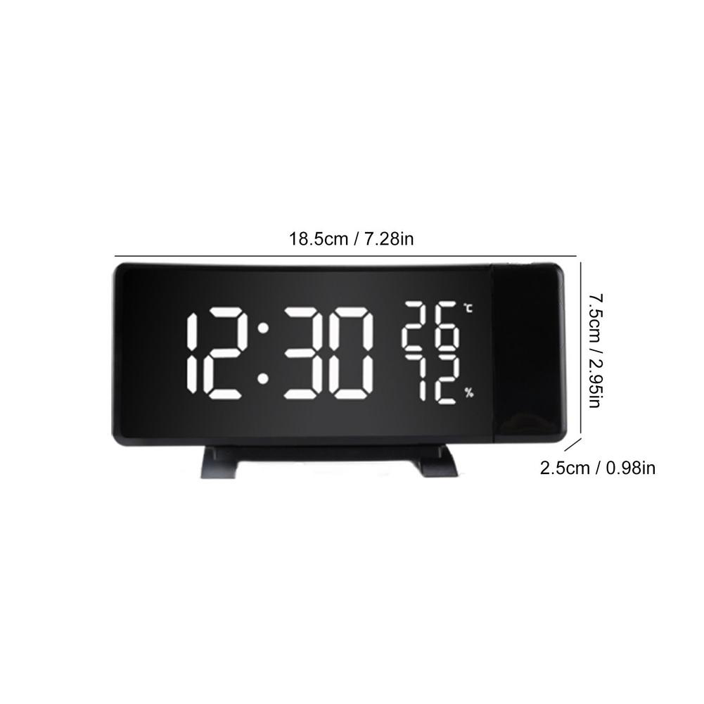 LED Digital Projection Alarm Clock Watch Table Electronic Desktop Clocks USB Wake Up FM Radio Time Ceiling Projector Function: Yellow