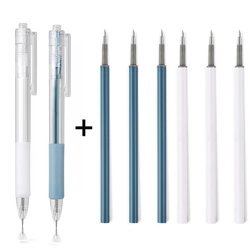 Set Paper Cut Knife Pen Refill Set Art Utility Knife Scrapbook Cutting Tool Precision Sticker Washi Tape Cutter DIY Craft: VIOLET/紫罗兰