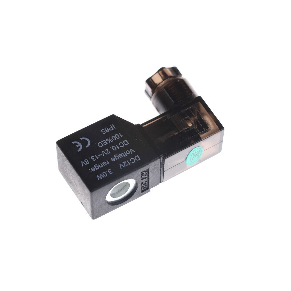 Plastic Solenoid Valve Coil 12V DC, 2Port 2Pos 1/4" BSP Normally Closed Solenoid Valve Coil Led