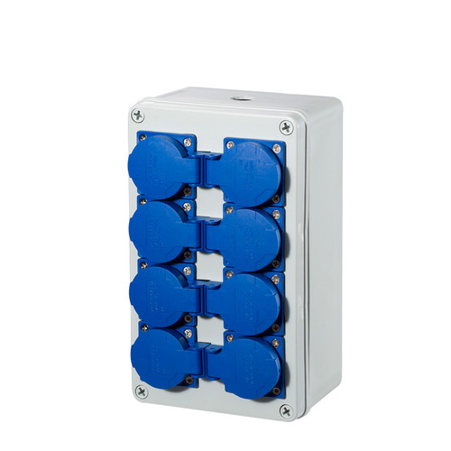 Household Outdoor Water-proof 220V 16A Multi-Function Socket Box Wall Mount Electric Car Charging Sockets Box with CHINT Breaker: GRAY / Male Insert