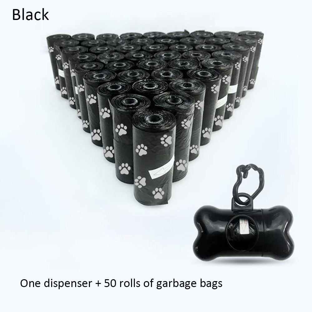 50 Rolls Dog Poop Bag Large Cat Waste Bags Doggie Outdoor Home Clean Refill Garbage Bag Pet Waste Garbage Bags Biodegradable: black