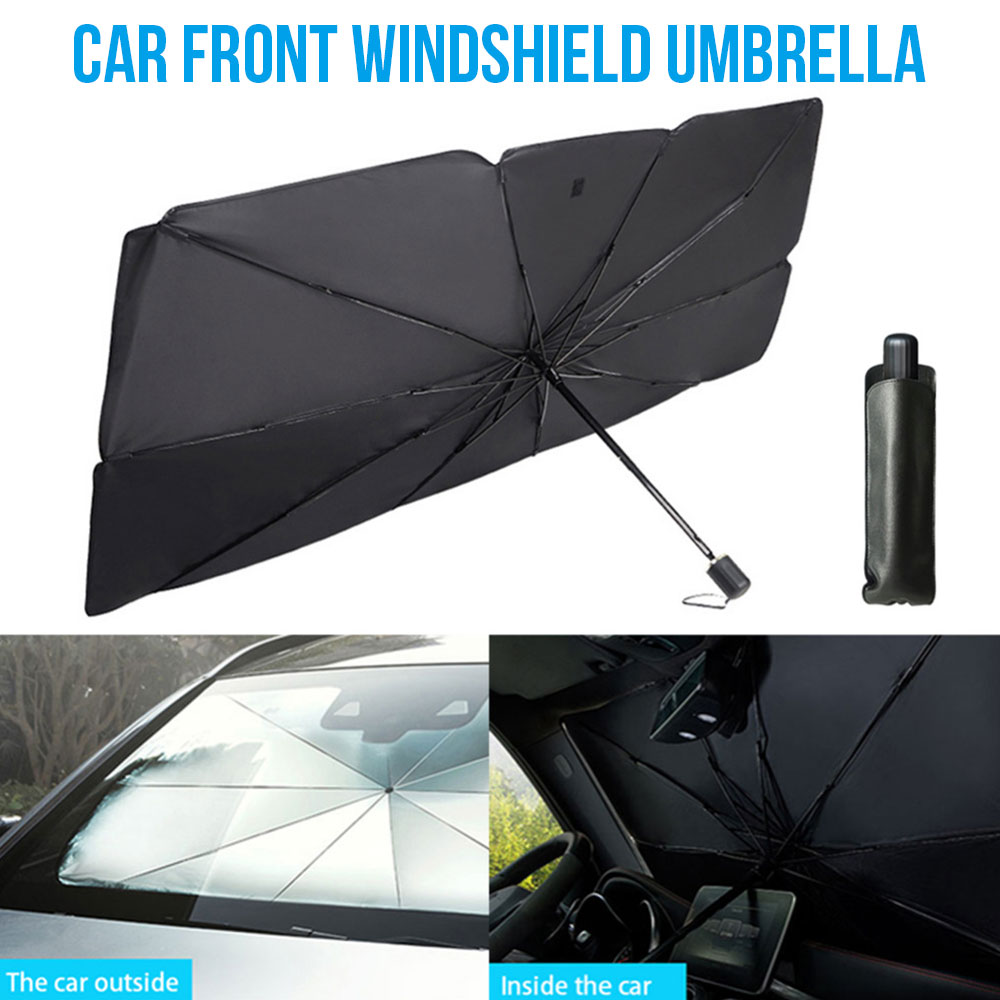 Holdbar bil paraply bil parasol udendørs foldbar automatisk solskærm til beskyttelsesblok skjold til sølv