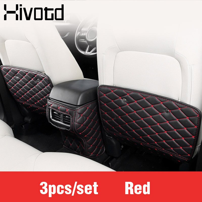 Leder Anti-Kick Matten Für Mazda CX-60 - 2-tlg. Rückenlehnenschutz Mit Organizer-Tasche