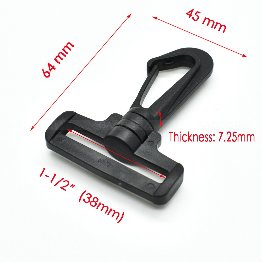 Band 1/2 "~ 2 " plastic draaibare karabijnhaken hardware zijsluiting paracord rugzakriemen tasonderdelen 6 maten