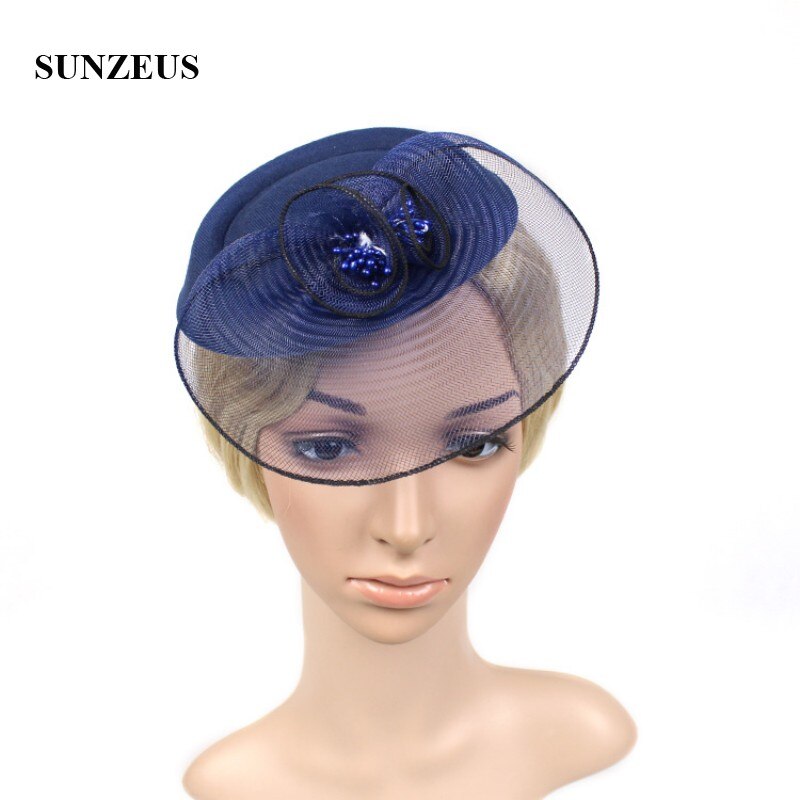 Bruidsmeisjes bruiloft hoeden voor meisjes met gezichtssluier tule hoeden voor vrouwen formele haaraccessoires hut fur hochzeit  sh26: Foto kleur