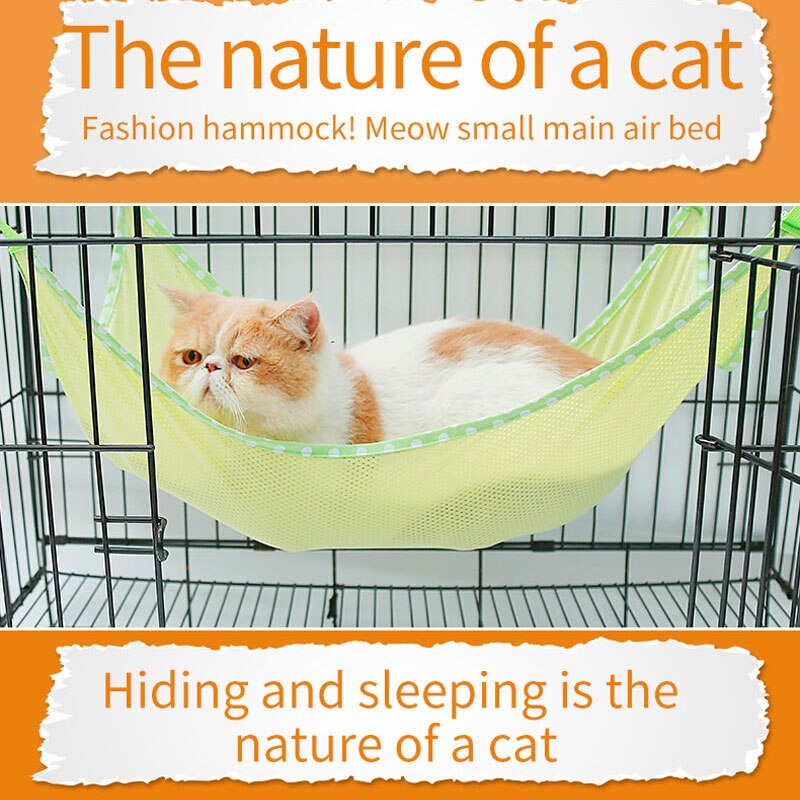 Washable Summer Cat Hammock Bed Choice Under Chair Breathable Air Mesh Pet Cage Hammock Hanging Bed for cat puppy