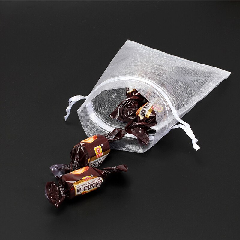 50 stk smykkepose 7*9 cm smykke emballage organza poser favor bryllup fest julegaver emballage poser