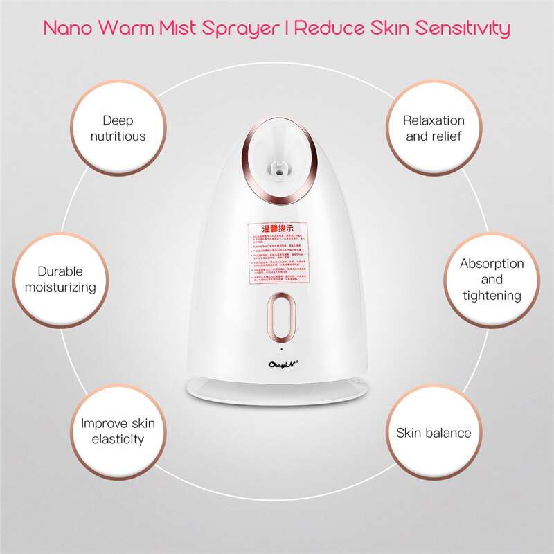 Ckeyin Facial Steamer Diepe Cleanser Nano Mister Spuit Stoom Gezicht Spa Moisturizer Professionele Schoonheid Machine Luchtbevochtiger 37