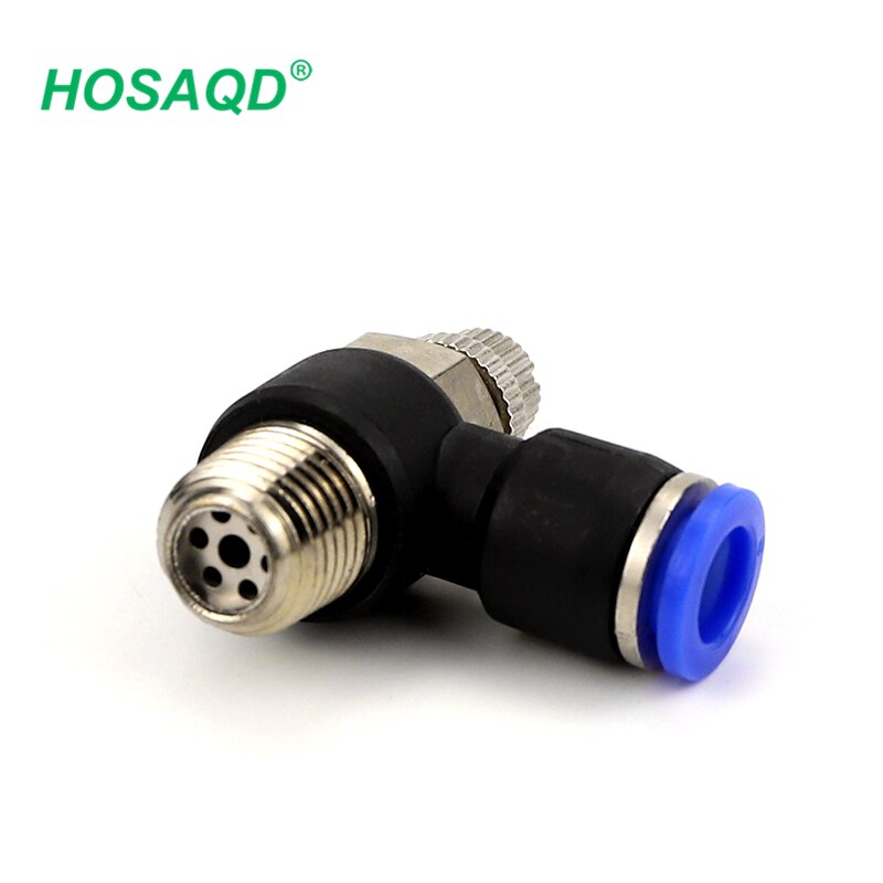 Gas restrictor valve quick connector Pneumatic speed flow controller 8mm 6mm 10mm 12mm outer diameter hose 1/4" 1/8" 3/8" 1/2" B