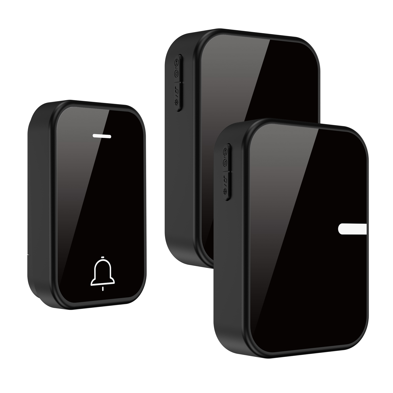 Acrylic Decoration Does Not Require Batteries Kinetic Energy Door Bell Household Waterproof Wireless Electronic Doorbell: Red / us