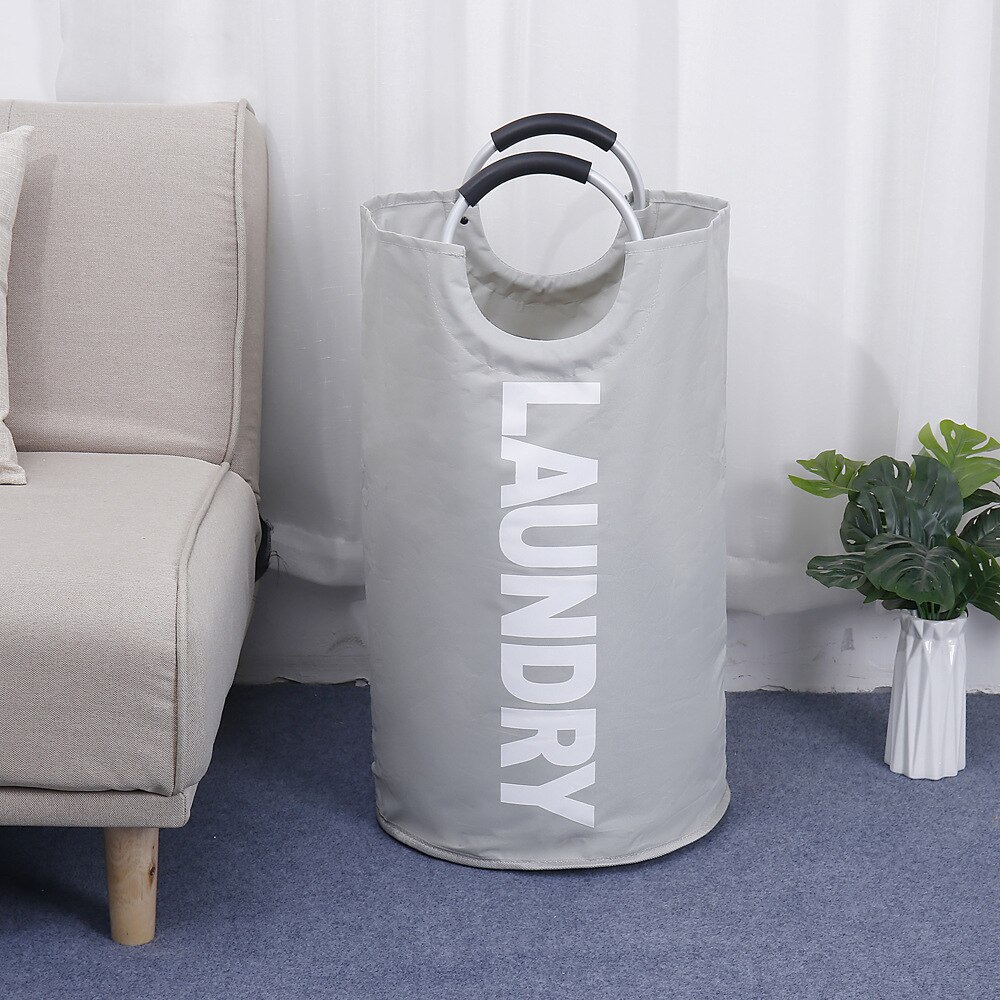 Rolling Wasmand Organizer 3 Raster Grote Wasmand Bin Waterdichte Waszakken Voor Vuile Kleren Opbergdoos Op Wielen: Light grey