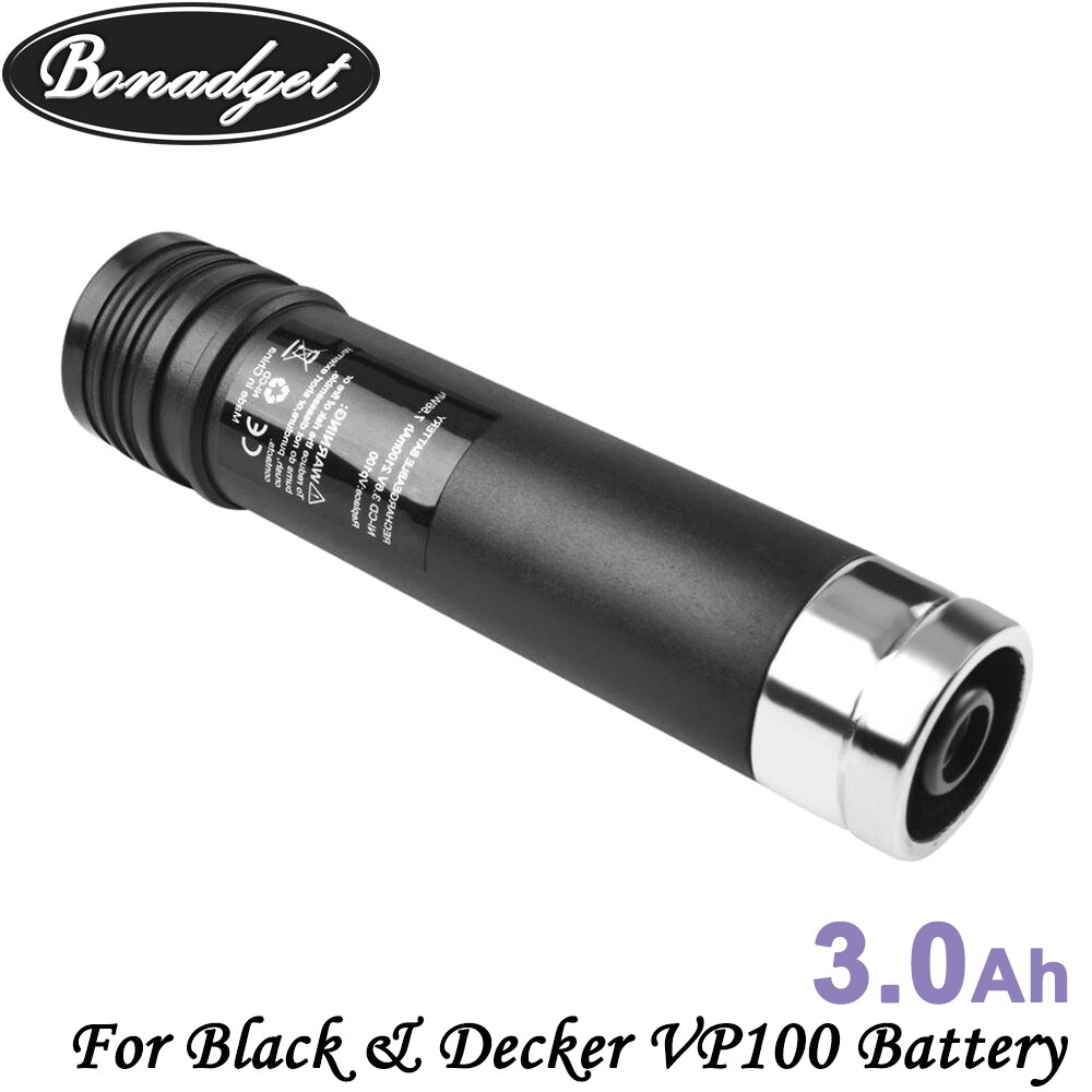Bonadget 2Piece 3.6V 3000mAh Ni-MH Battery For Black & Decker VP100 VP100C VP105 VP105C VP110 VP110C VP143 Versapak Battery