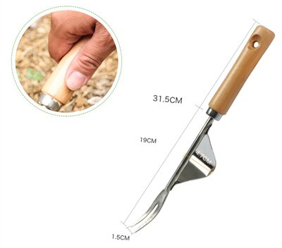 Portable Stainless Steel Manual Weeder Fork Wood Handle Garden Transplanting Digging Loose soil Weeding Tool Garden Hand tools