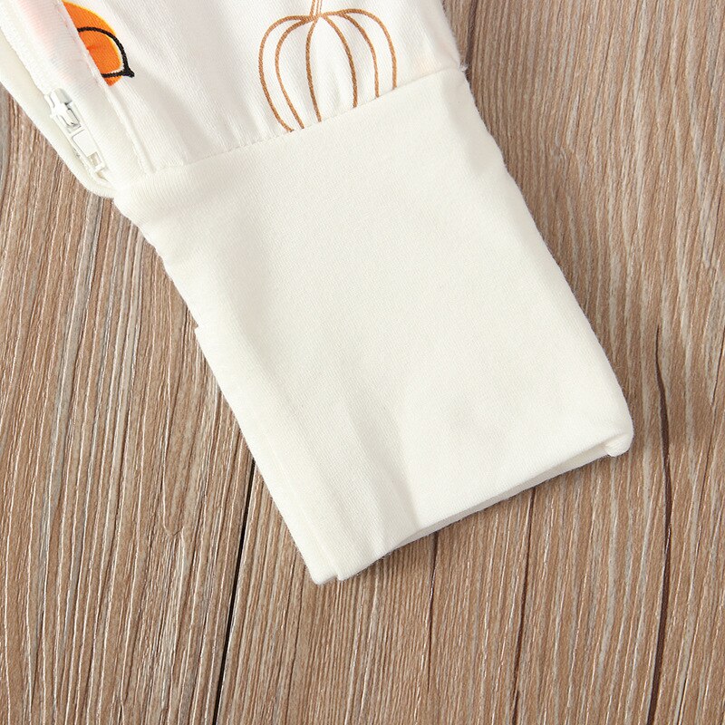Intimo per bambini pagliaccetto monopezzo autunno a maniche lunghe Halloween zucca modello morbido caldo traspirante vestiti comodi