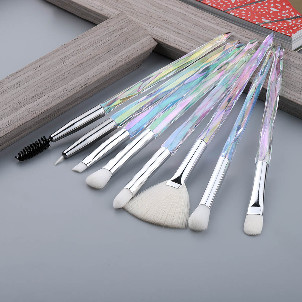 Fld øyenbørste diamant sminke børster sett krystall øyenskygge leppe øyenbryn børster leppe eyeliner verktøy: 1