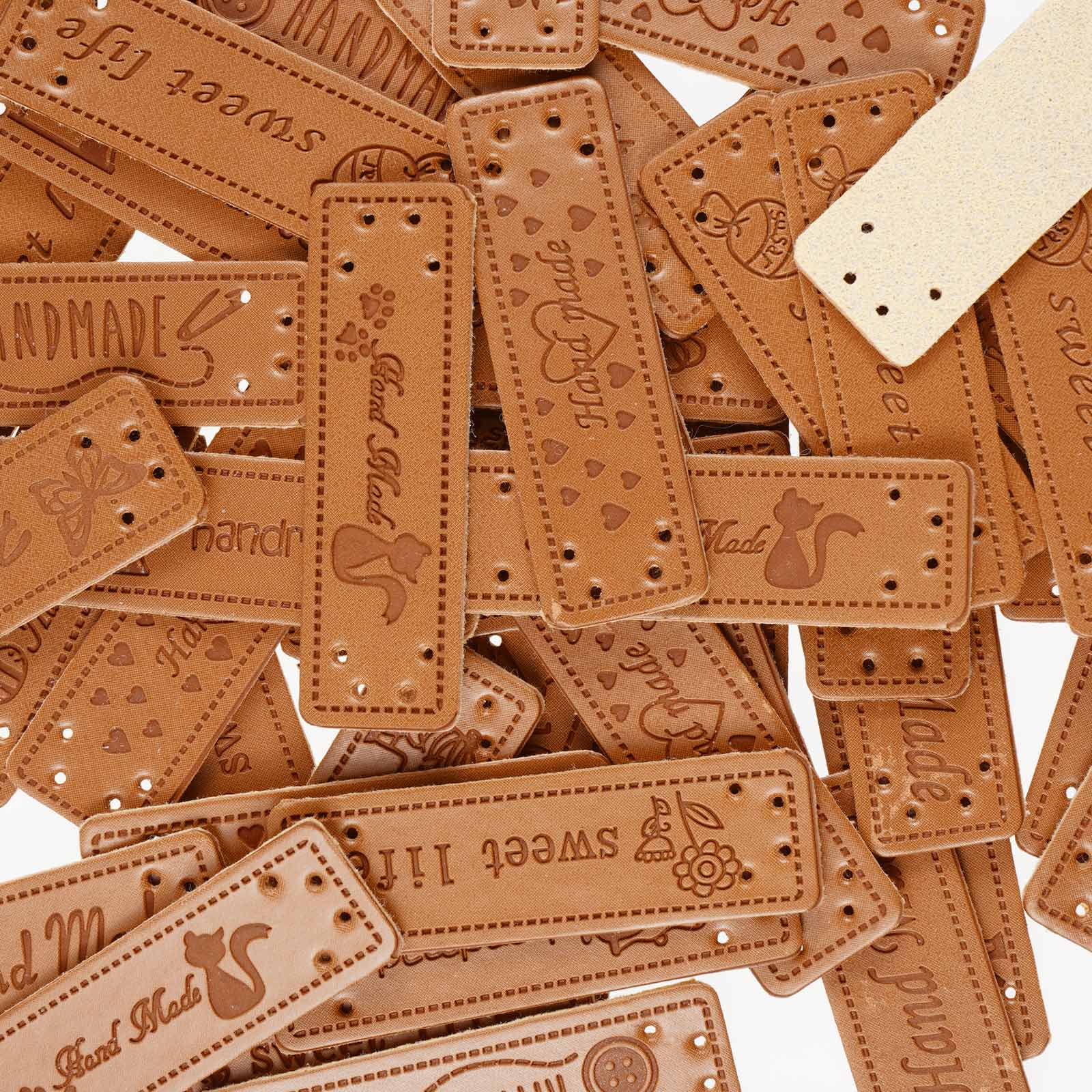 50Pc Applique Stof Voor Kleding Decor Naaien Pu Lederen Patches Jas Jeans Badges Print Labels Diy Kledingstuk Naaien accessorie