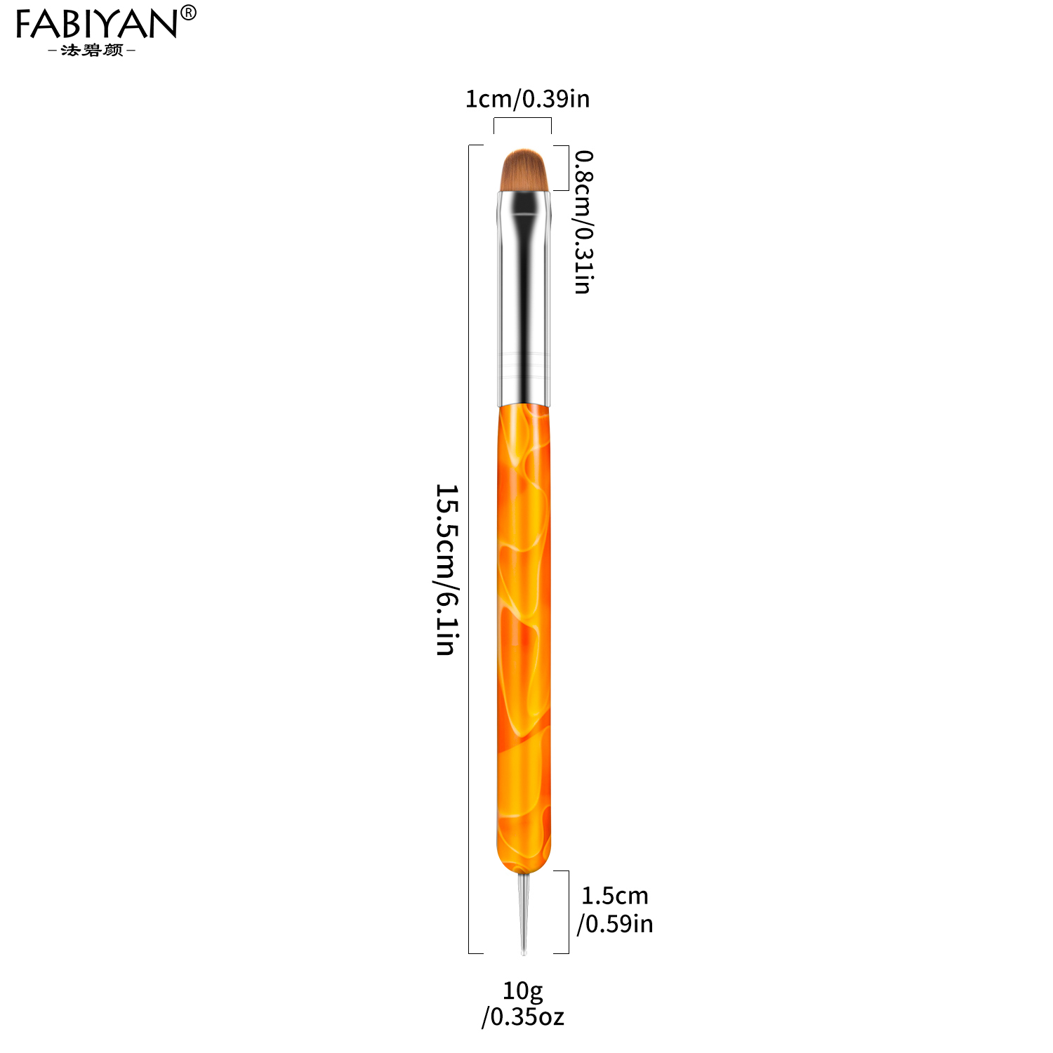 Nueva actualización de pincel francés para decoración de uñas, bolígrafo punteado de uñas de doble cabezal, pinceles acrílicos para recoger cristales y diamantes de imitación para manicura: Amarillo claro