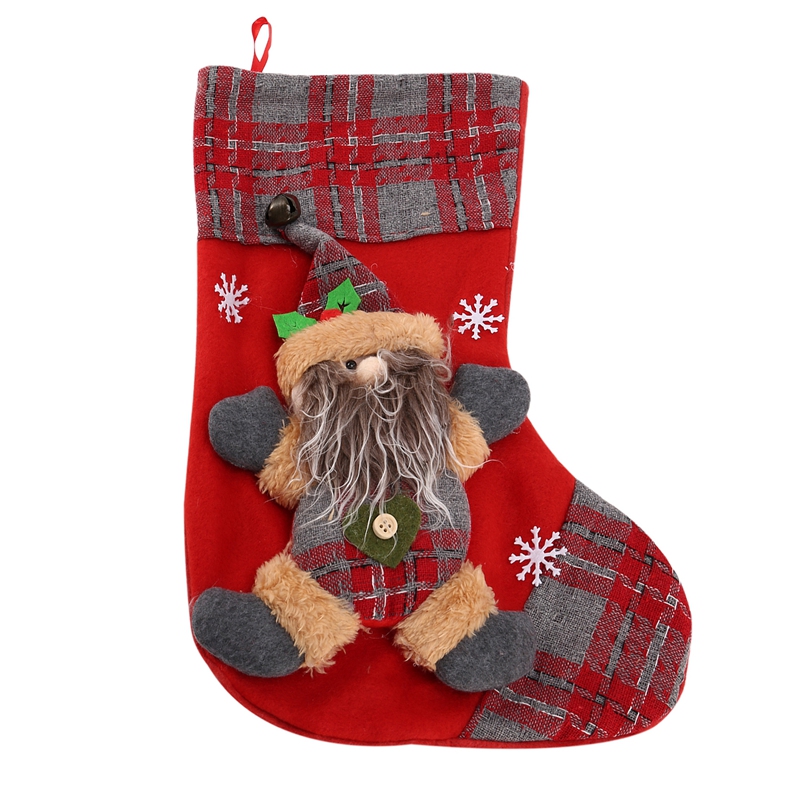 3Pcs Kerstsok Kerstman Candy Sok Bag Xmas Tree Opknoping Decor Tas Voor Kerst Woondecoratie