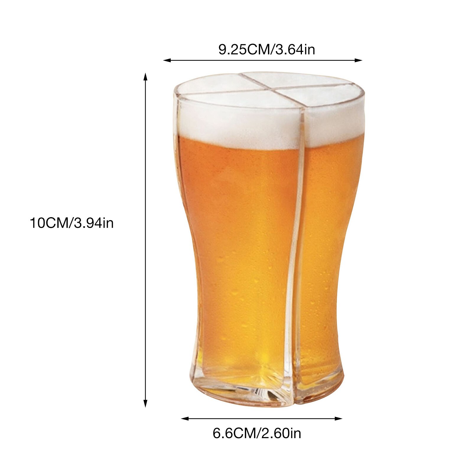 Drinking Vessel 4 In 1 Party Clear Thick Acrylic Cup Durable Beer Cup Sturdy For Home Bar Party