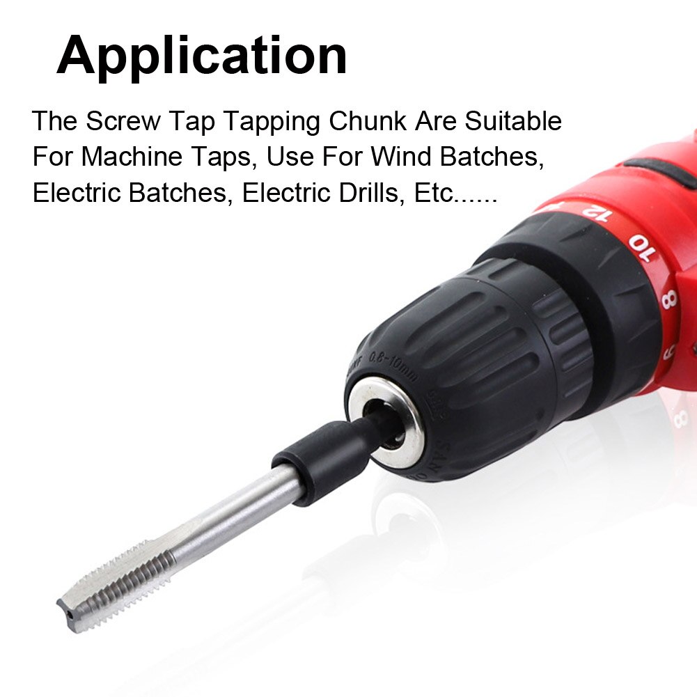 7 Stks/set Schroef Tap Socket Adapter 1/4 "Hex Shank Vierkante Driver Draad Tap Adapter Voor M4 M5 M6 M8 m10 M12 M14 Machine Tap Gereedschap
